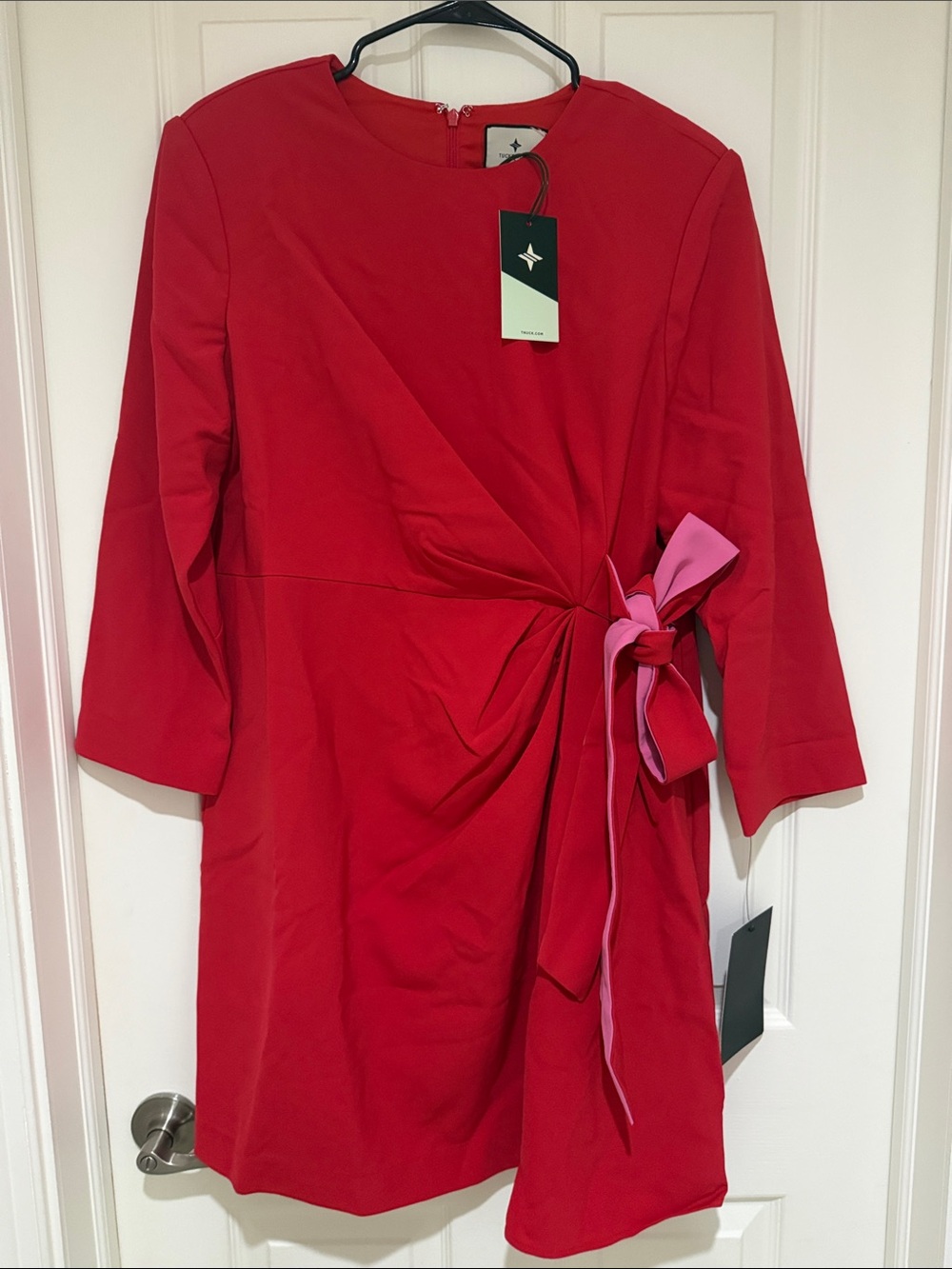 Tuckernuck Red Tie-Waist Sheath Dress